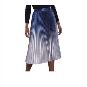 Reiss Anna skirt - Dark blue ombré pleated skirt